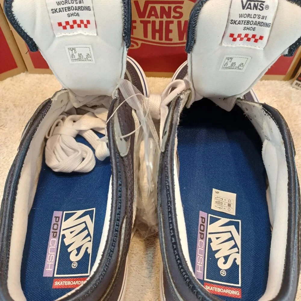 Vans Men's 7 / Women's 8.5 Rowley Low Top Blue/White Leather VN0A5KQTNAV